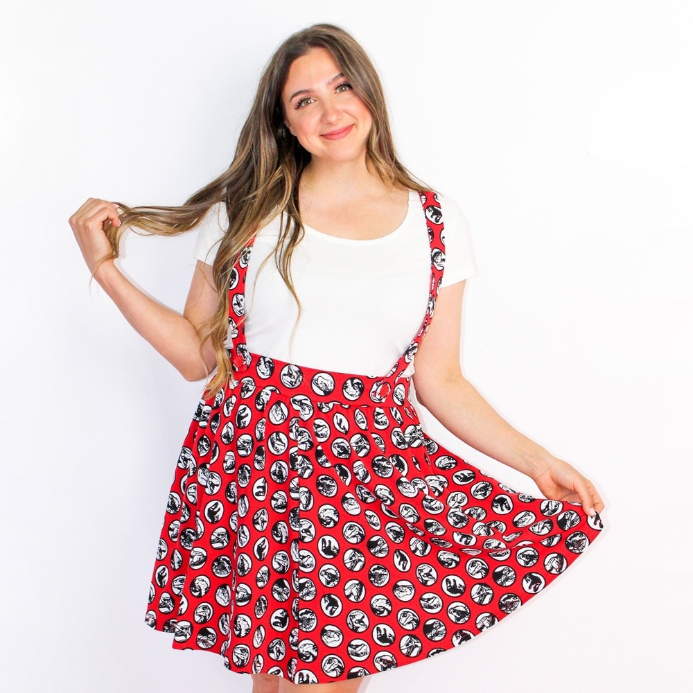 Cakeworthy Jurassic Park Red Suspender Skirt